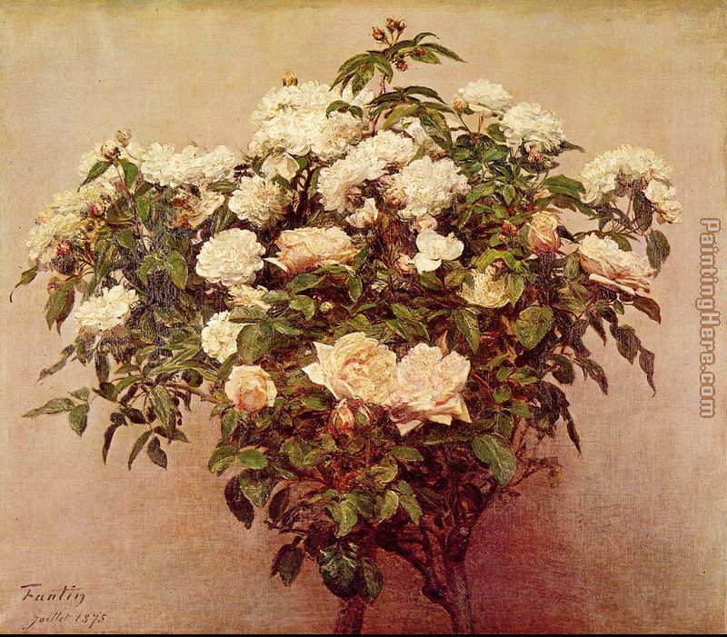 Henri Fantin-Latour Rose Trees White Roses